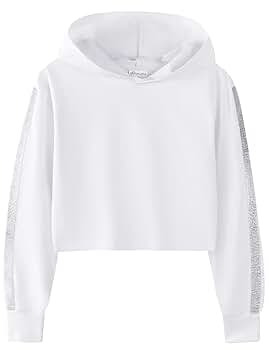 Amazon.com: Noomelfish Girls Sparkle Long Sleeve Crop Tops